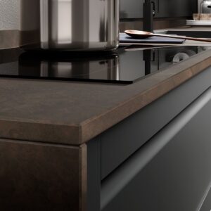 04 cucina legno massello maniglia integrata frassino bianco assoluto antracite opaco incanto